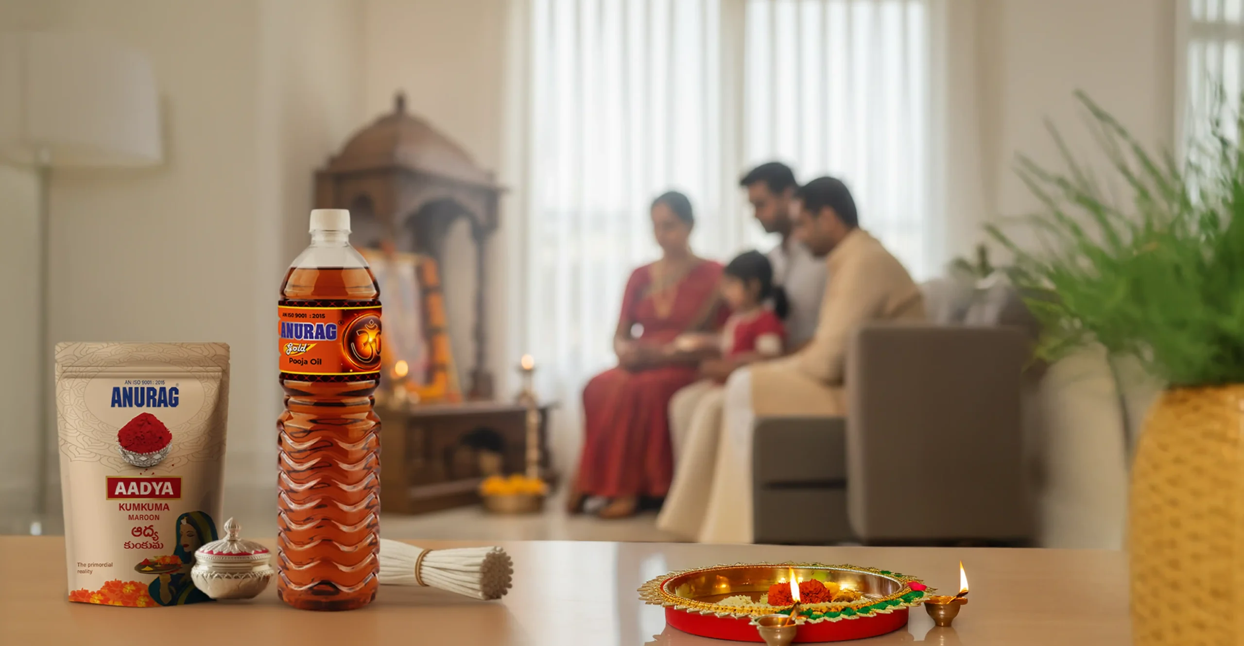 Anurag Pooja Oil & Aadya Kumkuma Maroon